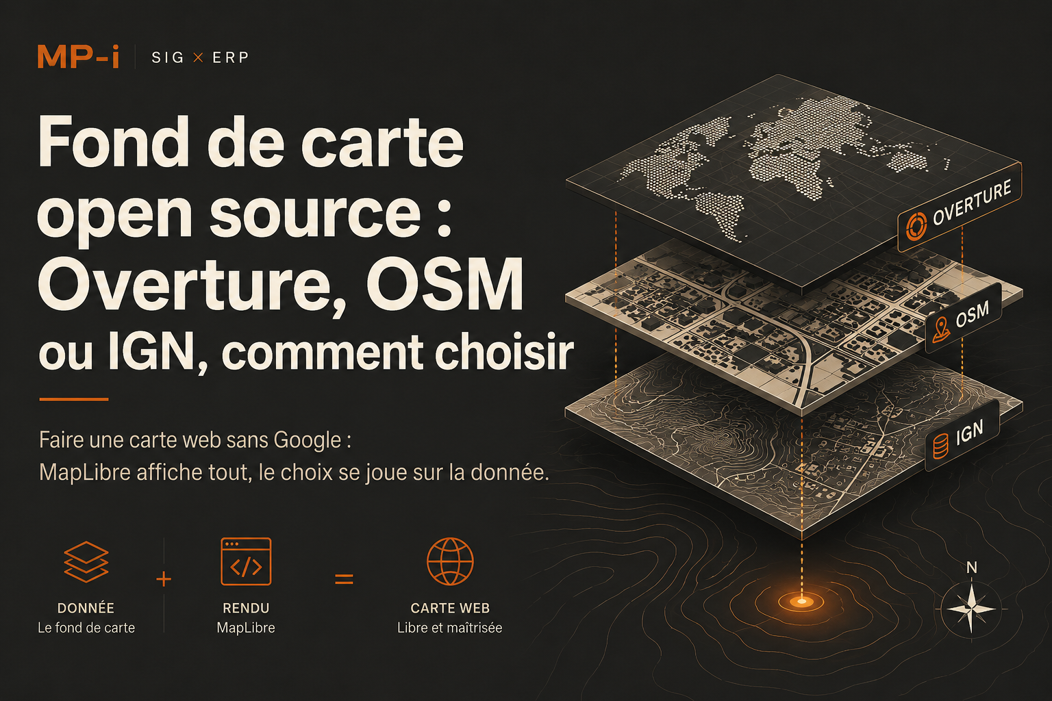 Fond de carte open source affiché avec MapLibre — comparaison Overture, OpenStreetMap et IGN