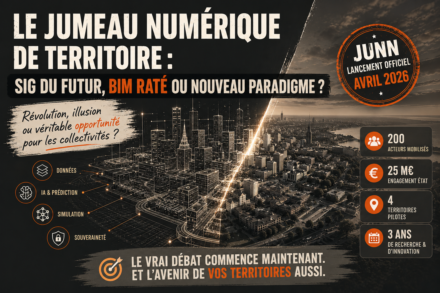 Représentation schématique d'un jumeau numérique de territoire