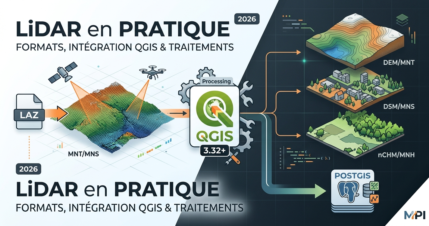 LiDAR en pratique 2026 — formats, intégration QGIS et traitements nuage de points — MPI
