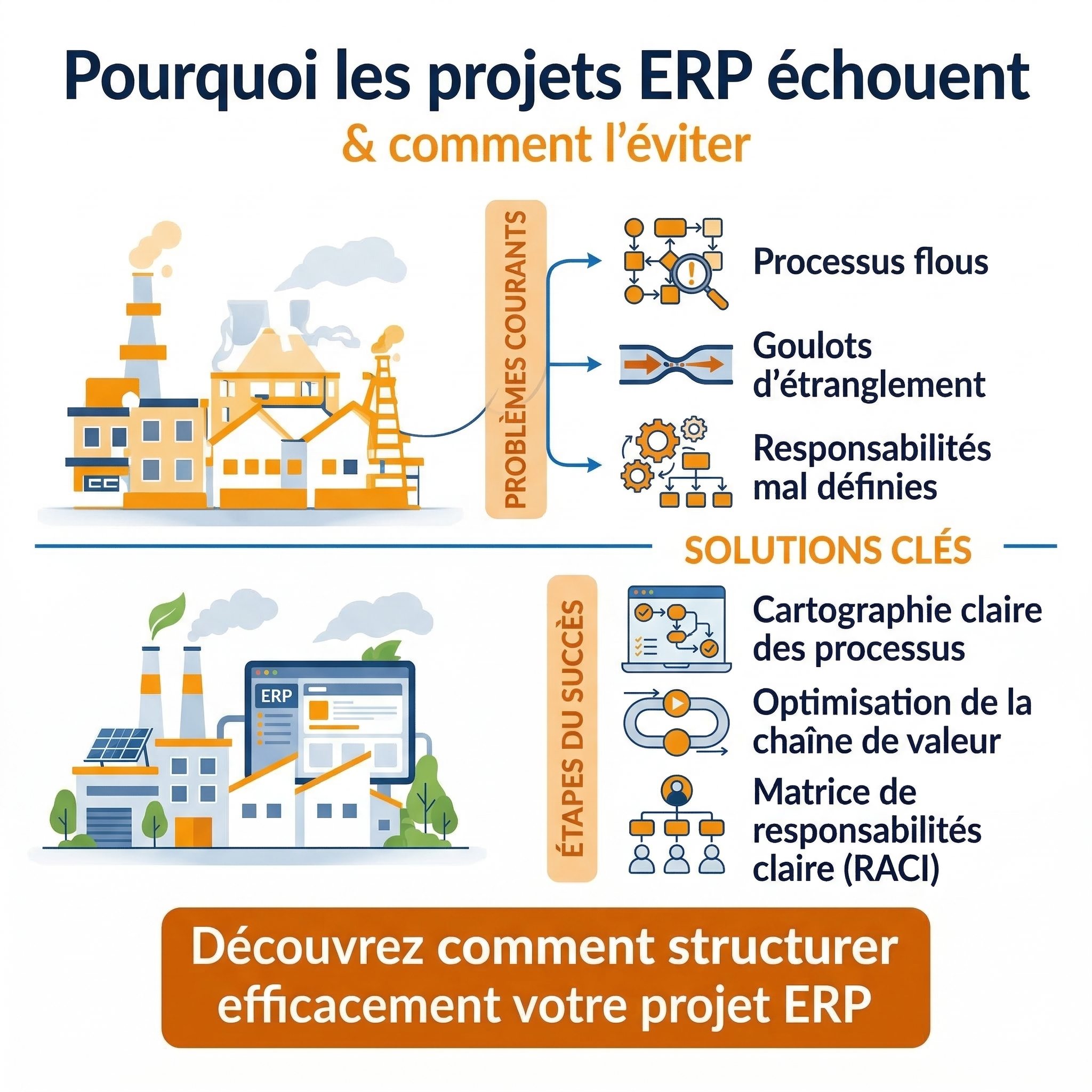Infographie : Pourquoi les projets ERP échouent — MPI Ingénierie